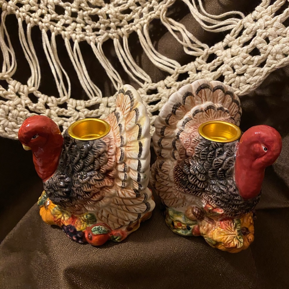 Turkey taper candle holders